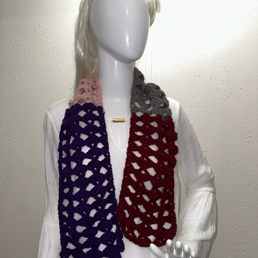 Multicolor Crochet Scarf